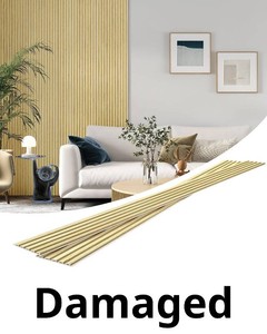 $220 ROOMTEC 8 Pack Slat Wall Panels, 108x6 Oak