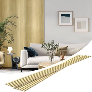 $220 ROOMTEC 8 Pack Slat Wall Panels, 108x6 Oak