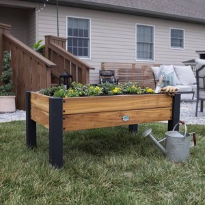 $184 Backyard Discovery 48 Teak Raised Garden Bed