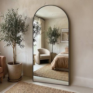 $158 SUNQUEEN Floor Mirror with Stand, Black