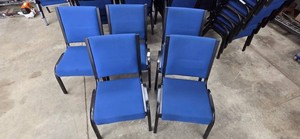Church Chairs Stackable Blue Fabric Chairs (SET OF 5) - YouthKids