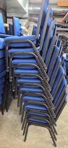 Blue Upholstered Stackable Conference Chairs - SET OF 10