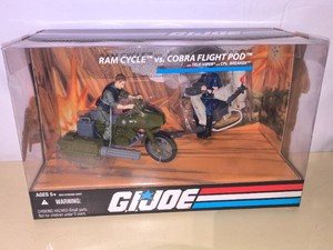 G.I. Joe 25th Anniversary RAM Cycle vs. Cobra Flight Pod vehicle and action figure set