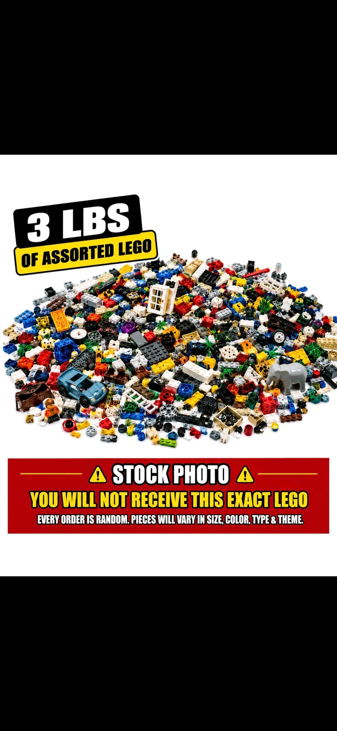 3 POUNDS of random assorted LEGO