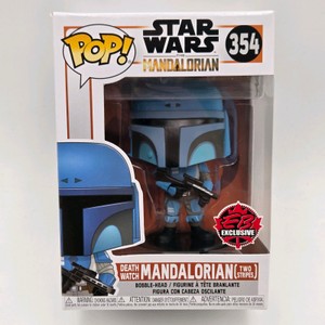 Funko Pop Star Wars The Mandalorian #354 Death Watch Mandalorian Two Stripes  EB Exclusive