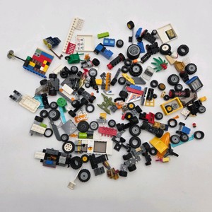 LEGO Assorted Parts Lot  Wheels, Tires, Vehicle Pieces, Minifigures & Accessories