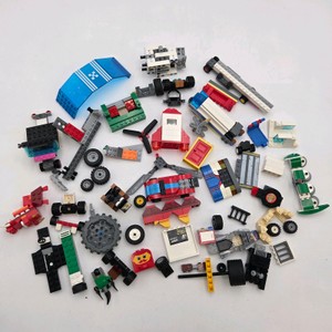 LEGO Assorted Building Pieces & Partial Builds Lot  Vehicles, Wheels, Ramp & Specialty Parts