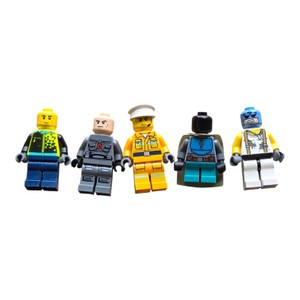 Lot of 5 LEGO-Style Minifigures  Worker, Tactical, Caped & Assorted Figures
