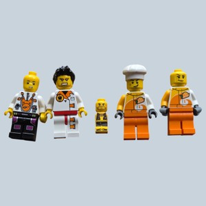 Lot of 5 LEGO-Style Minifigures  Vita Rush, Chef, SpaceTech & Mini Figure