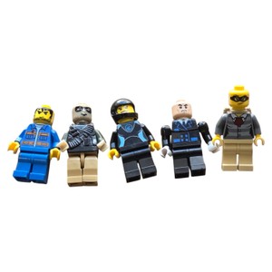 Lot of 5 LEGO-Style Minifigures  Tactical, Racing & Assorted Characters