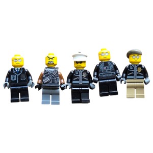 Lot of 5 LEGO-Style Minifigures  Police, Tactical, Security & Armored Figures