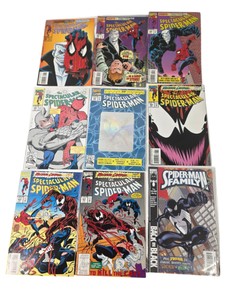 Lot of 9 Marvel Spider-Man Comics - Spectacular Spider-Man #189-190, #201-206 & Spider-Man Family #1