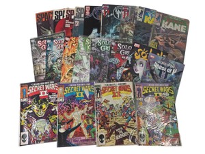 Lot of 21 Marvel & DC Comics - Secret Wars II, Solomon Grundy, Son of M & Spaceman