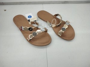 Universal Thread Womens Gold Metallic Disc Slide Sandals - Size 7 - New With Tags