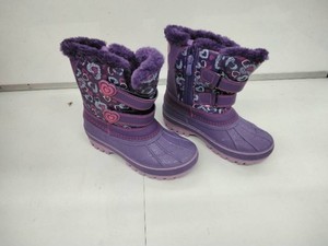 Ducko Girls Purple Heart Print Insulated Winter Snow Boots - Size 13