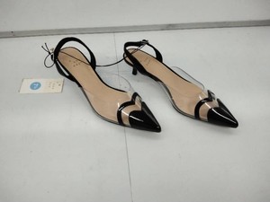A New Day Womens Clear Vinyl Slingback Kitten Heels - Black - Size 7.5 - New With Tags