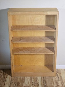 Oak Finish Open Bookcase Cabinet