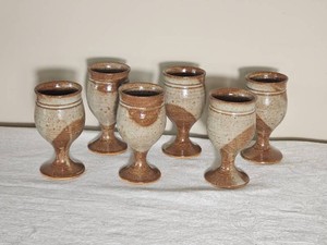 Handmade Studio Pottery Goblet Set