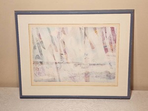 Anne Tiede Signed Abstract Mixed Media Artwork