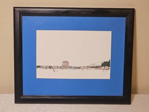 Signed R. Raad 1996 Framed Resort Landscape Print