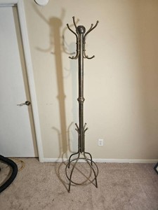 Vintage 72 Metal Hall Tree Coat Rack