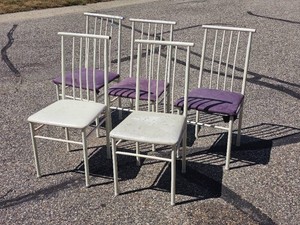 Vintage Metal Dining Chair Set