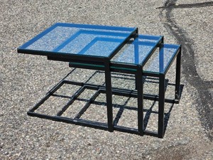 Modern Glass Top Nesting Tables