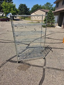 Heavy Duty Chrome Wire Rolling Shelving Unit