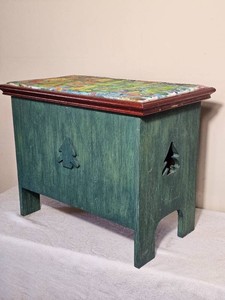 Folk Art Painted Pine Storage Chest