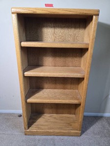 Traditional Oak Open Bookcase with Adjustable Shelves