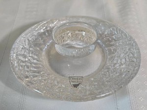 Orrefors Sweden Textured Crystal Candle Holder
