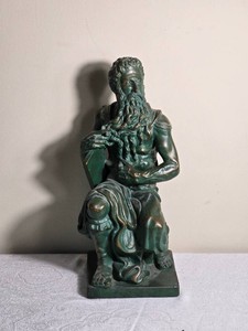 Signed Classical Moses after Michelangelo Decorative Sculpture