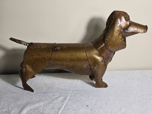 Rustic Metal Folk Art Dachshund Dog Sculpture