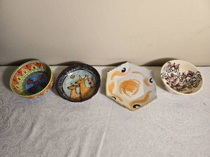 Eclectic Artisan Pottery Bowl Collection with Signed Teplitz