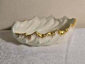 Lenox Gold Trim Porcelain Shell Serving Bowl