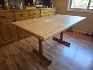 Solid Wood Trestle Dining or Work Table