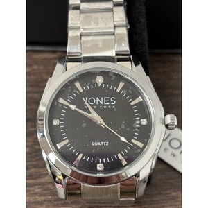 Jones New York Silver Tone Quartz Watch Black Dial