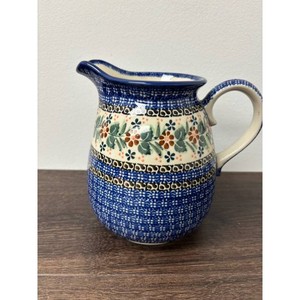 Blue Ceramic Hand Painted Pitcher � Unikat 982, 1 Piece