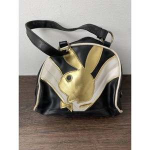 Black Faux Leather Playboy Bunny Mini Backpack Bag