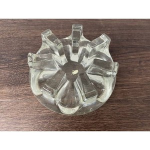 Clear Glass Ashtray with 8 Cigarette Rests