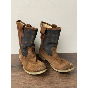 Denim & Supply Ralph Lauren Brown Suede Cowboy Boots Stars 2
