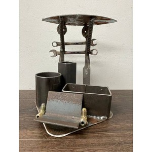 Handmade Welded Metal Tool Sculpture with Wrenches