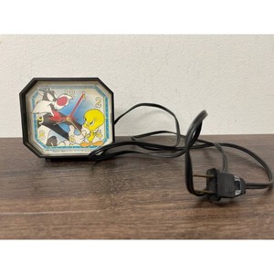 Westclox Black Plastic Looney Tunes Alarm Clock Tweety Sylvester