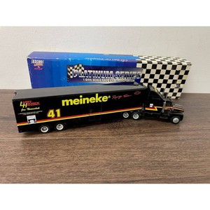 Meineke Black Diecast Race Car Transporter 164 Scale
