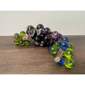 Glass Grape Clusters Decor Set � Green Blue Purple Black 4 pcs
