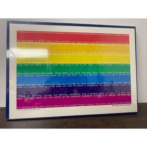 Blue Framed Motivational Wall Art Print Rainbow Quote