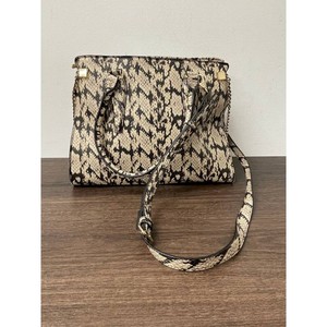 ALDO Beige Snake Print Faux Leather Satchel Handbag