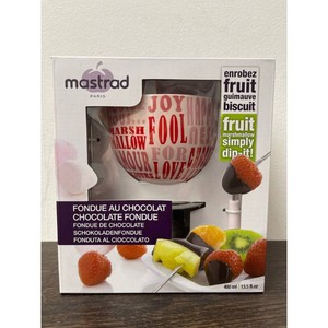 Mastrad White Ceramic Chocolate Fondue Set 400 ml with Stand