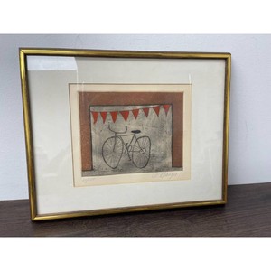 O. Banga Framed Signed Limited Edition Bicycle Print