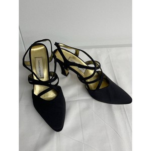 Carrieage Court Black Satin Strappy Heels Size 9M